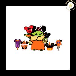 baby yoda halloween svg happy halloween vector svg, halloween baby yoda gift for halloween day svg, silhouette sublimati
