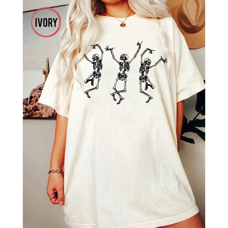 Dance Skeleton Comfort Colors Shirt, Dancing Skeleton Halloween, Vintage Ghost Halloween Shirt, Funny Skeleton Shirt, Retro Fall Shirt - 2.jpg