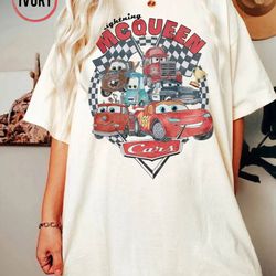 retro lightning mcqueen comfort colors shirt, vintage disney cars shir