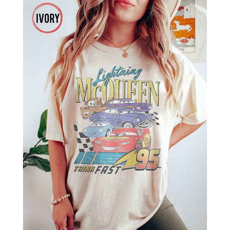 Retro Lightning Mcqueen Piston Cup Comfort Colors Shirt, Disney Cars Shirt, Disney Shirts, Disney Pixar Shirt, Cars Shirt, Cars Land Shirt - 2.jpg
