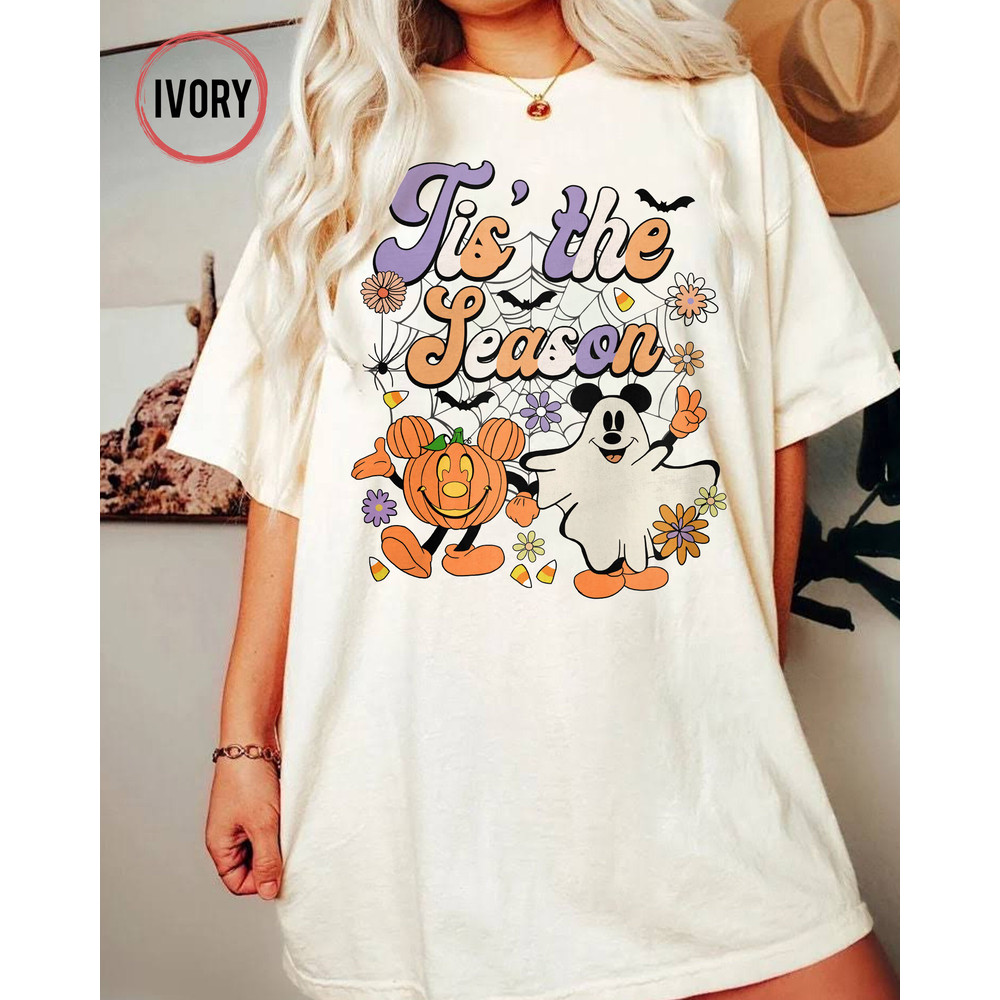 Tis The Season Mickey Halloween Halloween Shirt, Mickey Ghost And Pumpkin shirt, Vintage Disney Halloween shirt, WDW Disneyland Gift Shirt - 5.jpg