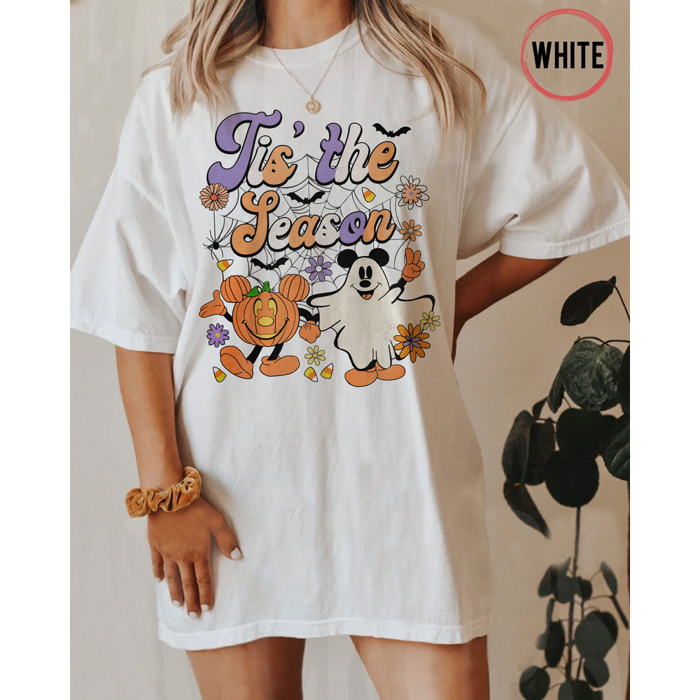 Tis The Season Mickey Halloween Halloween Shirt, Mickey Ghost And Pumpkin shirt, Vintage Disney Halloween shirt, WDW Disneyland Gift Shirt - 6.jpg