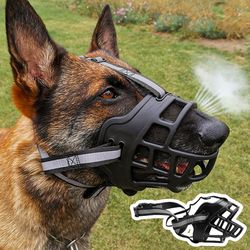 Soft Glue Adjustable Dog Muzzle Anti-biting Chewing Mask Breathable Dog Muzzle Durable Strong Basket Mask