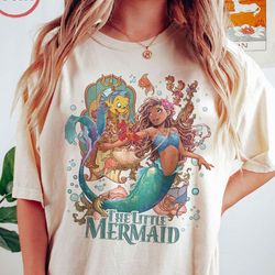 vintage little mermaid comfort colorsshirt, little mermaid ariel shirt