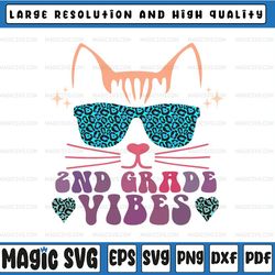 Back To School Png, 2nd Grade Vibes Leopard Tie Dye Png, Cat Girl Eyes Png, Back To School Cat Kitty Leopard Png
