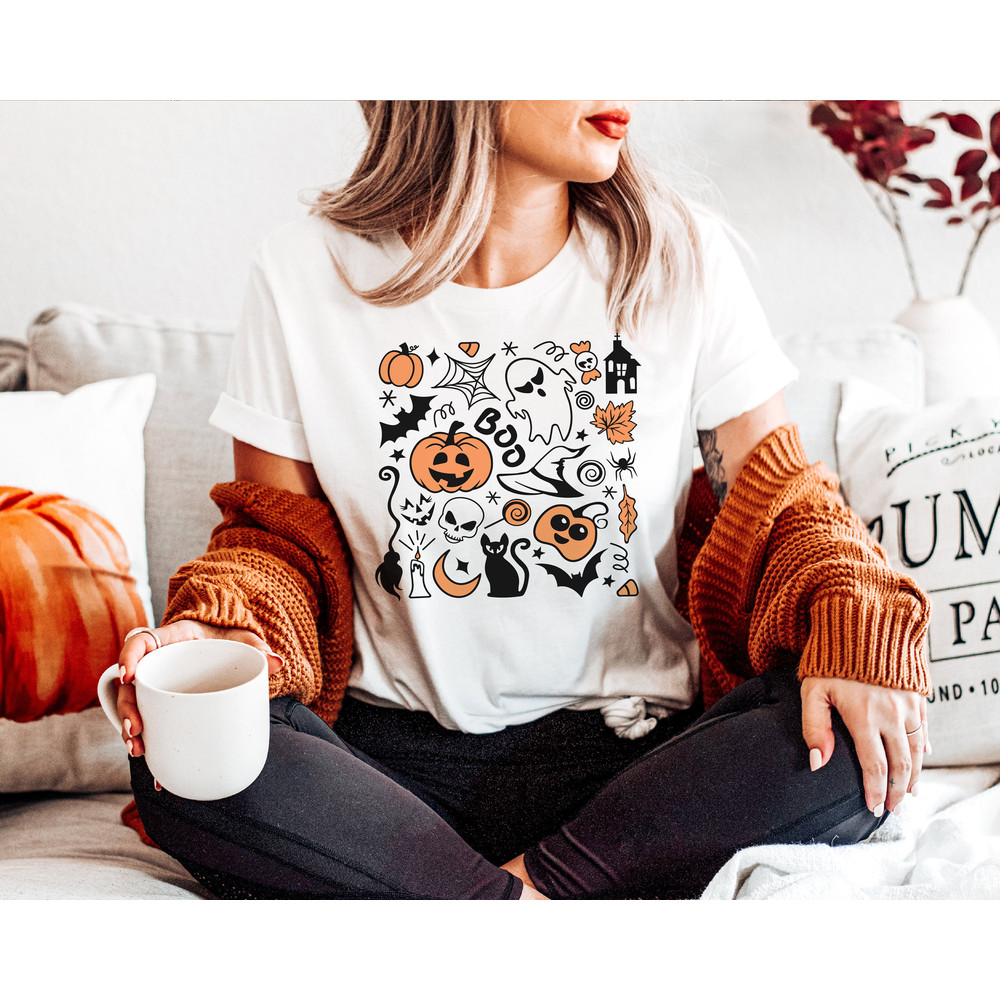 Retro Halloween Sweatshirt, Vintage Halloween Crewneck for Women, Gothic Cottagecore Cat - 4.jpg