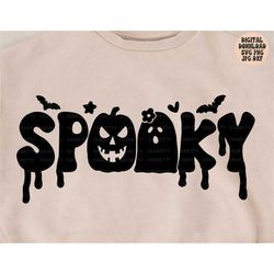 Spooky Svg Png Jpg Dxf, Halloween Svg Design, Spooky Svg, Kids Halloween Svg, Cute Ghost Svg, Silhouette, Fall Svg, Cric