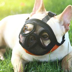 Pet Dog Muzzles Adjustable French Bulldog Muzzle Dog Mouth Mask Breathable Muzzle for Anti Stop