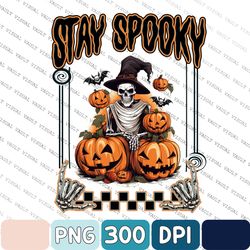 Retro Halloween Png, Stay Spooky Png, Pocket Set, Trendy Designs, Sublimation Png, Halloween Png, Ghost Design, Skeleton