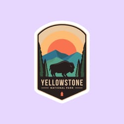 yellowstone national park sticker, national park badge stickers, national park prints