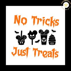 no trick just treat halloween svg happy halloween vector svg, halloween disney gift for halloween day svg, silhouette su