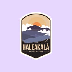 haleakala national park sticker, national park badge stickers, national park prints