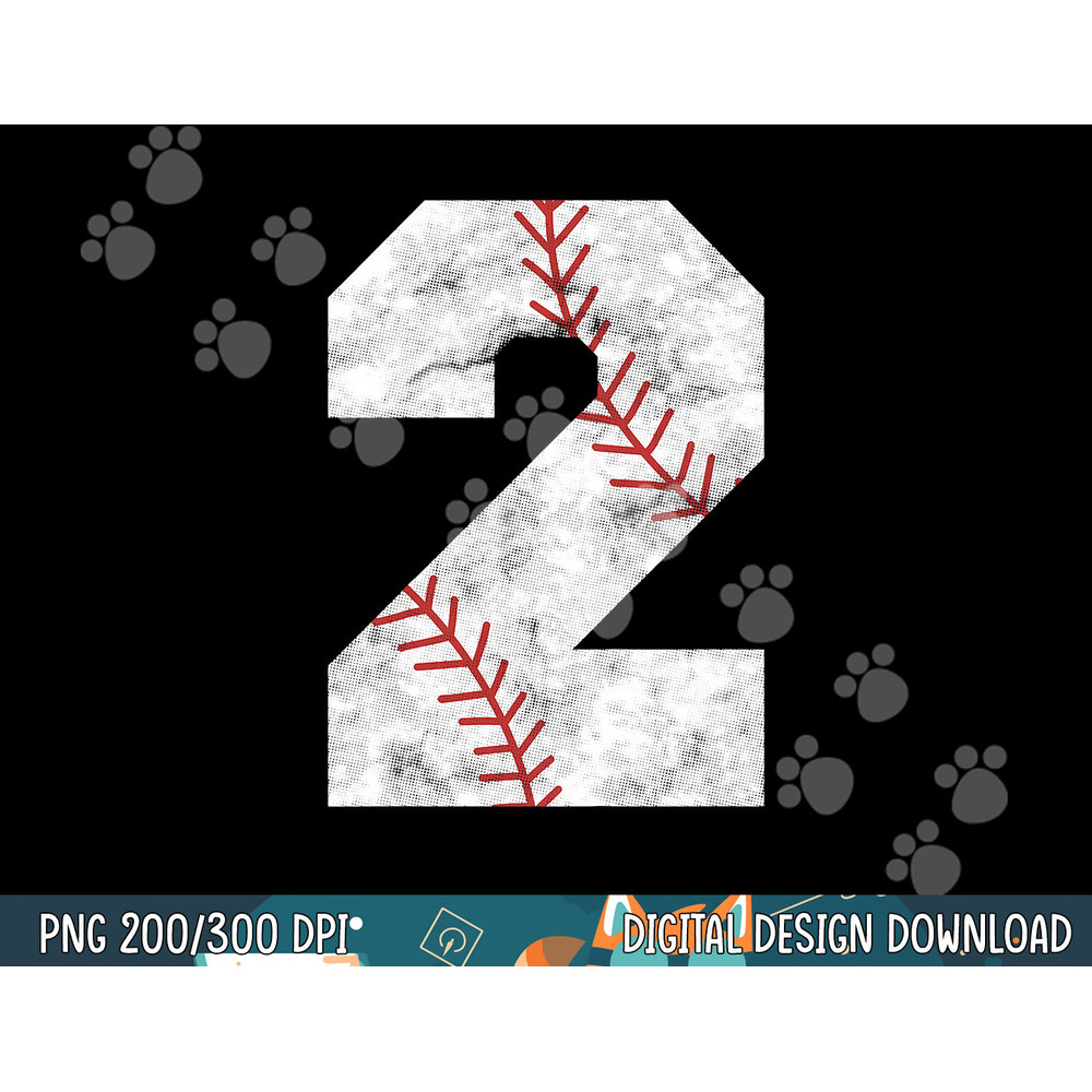 Kids 2nd Birthday Baseball Big Number Two 2 Year Old Boy Girl png,sublimation.jpg