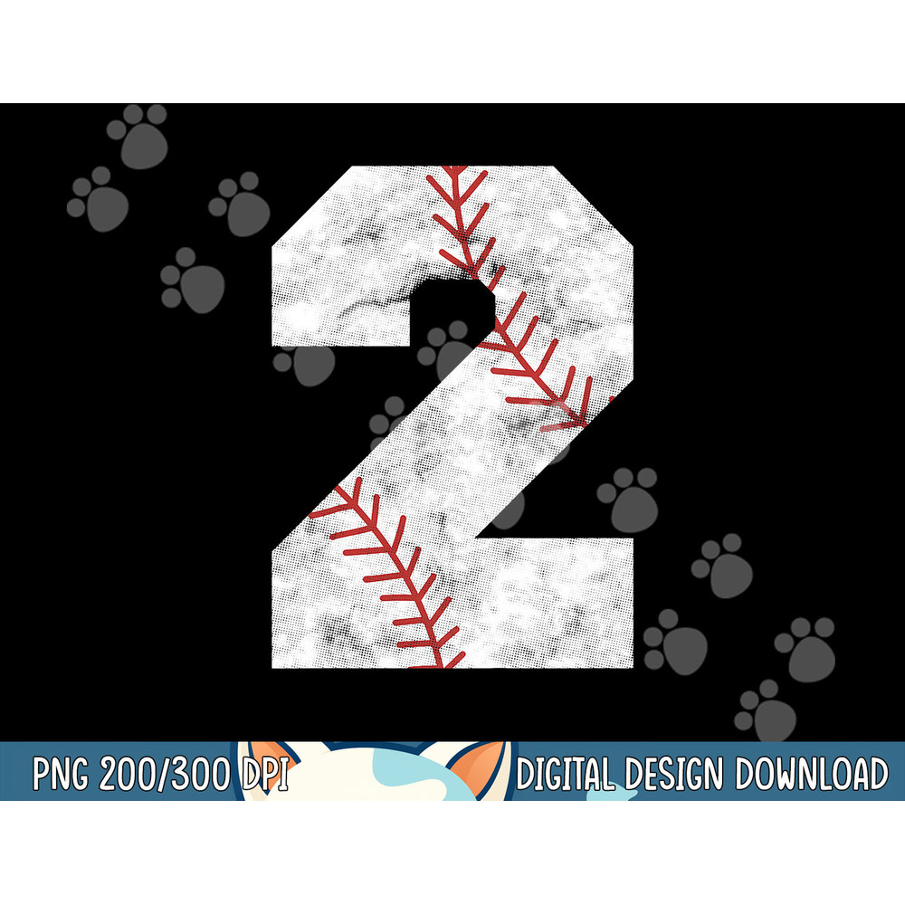 Kids 2nd Birthday Baseball Big Number Two 2 Year Old Boy Girl png,sublimation.jpg