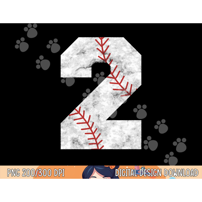 Kids 2nd Birthday Baseball Big Number Two 2 Year Old Boy Girl png,sublimation.jpg
