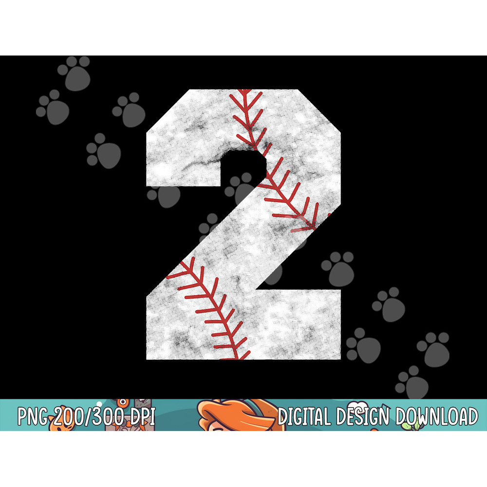 Kids 2nd Birthday Baseball Big Number Two 2 Year Old Boy Girl png,sublimation.jpg