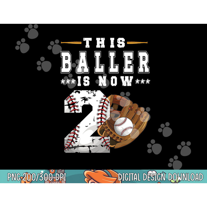 Kids 2nd Birthday Party Baseball Boy Two Year Old Baseball Player png,sublimationy.jpg
