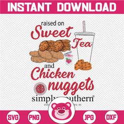 sweet tea and chicken nuggets png, chicken nugget png, tea png , digital download