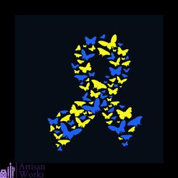 butterfly down syndrome svg, down syndrome svg, down syndrome awareness svg, awareness svg, butterfly svg, blue yellow r