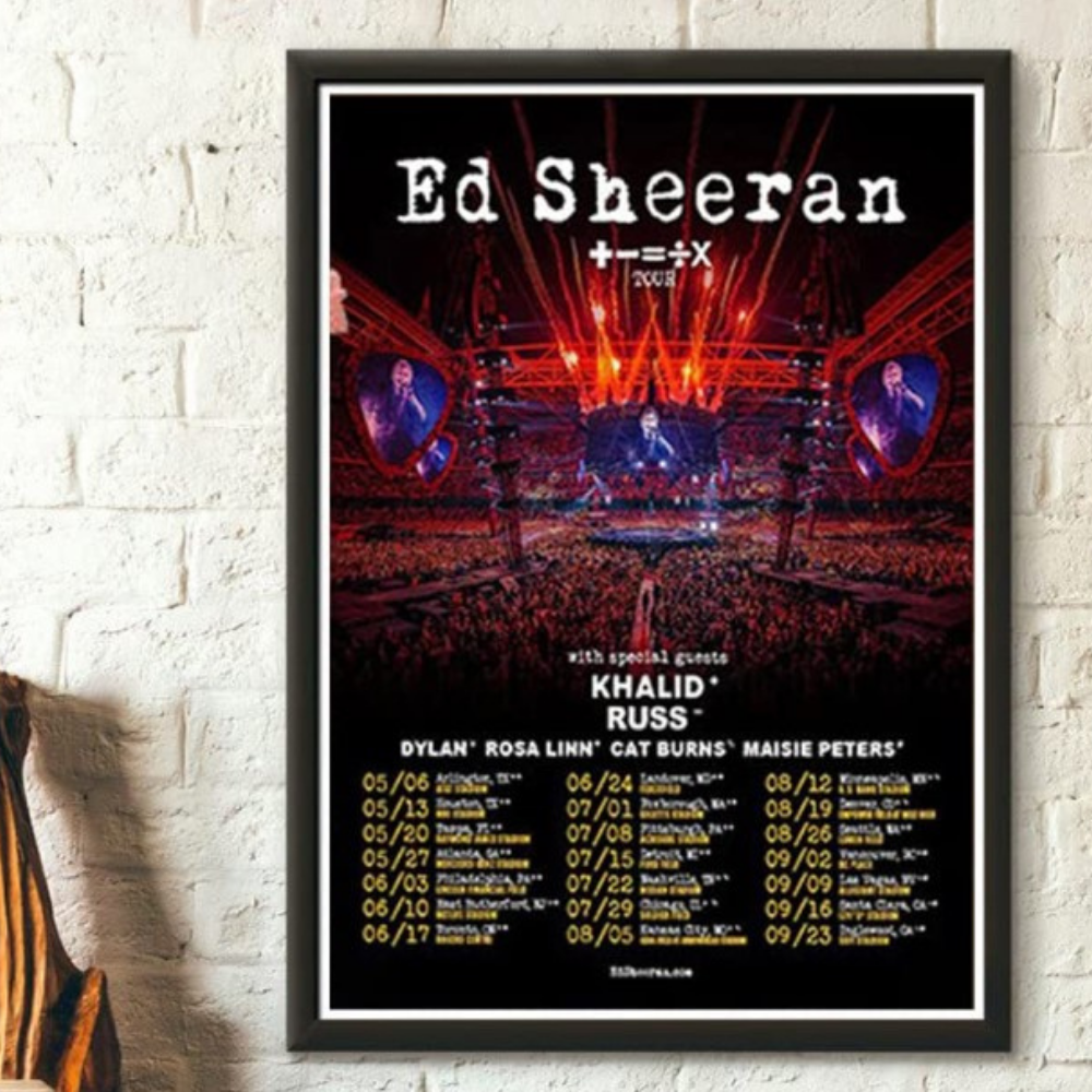 Ed Sheeran Tour 2023 Art Poster, Ed Sheeran Tour Poster.png