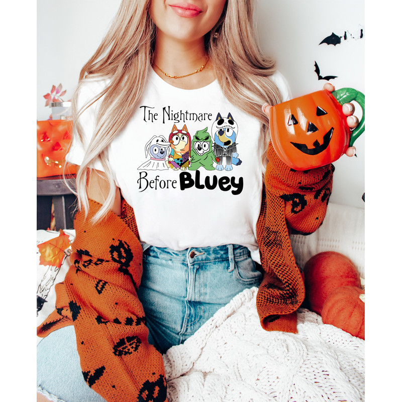 Halloween Bluey Shirt, Horror Halloween Shirt, The Nightmare Before Bluey Shirt, Bluey Halloween Costume, Bluey Shirt, Witches T shirt - 2.jpg