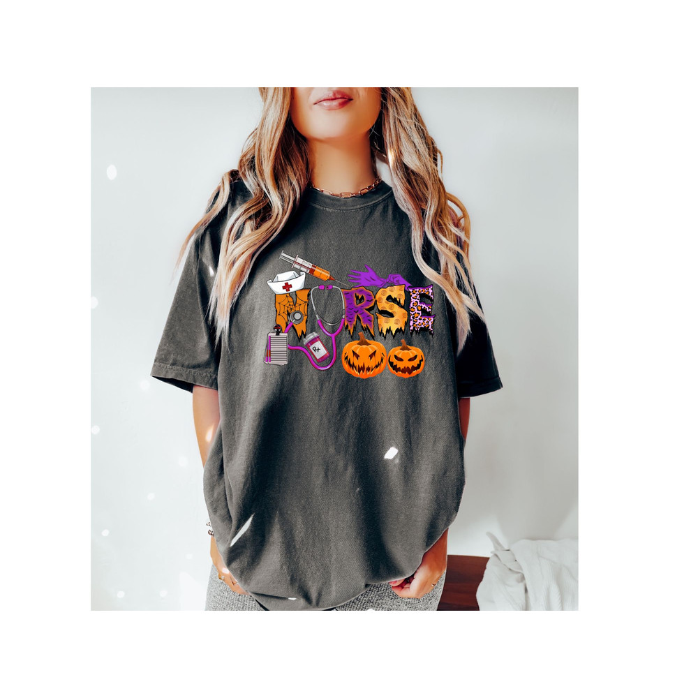 Comfort Colors Halloween Nurse Tee, Nurse Fall Shirt, Nurse Life Shirt,Funny Nurse Shirt, Cute NurseShirt, NursingSchoolShirt,NurseWeekShirt - 3.jpg