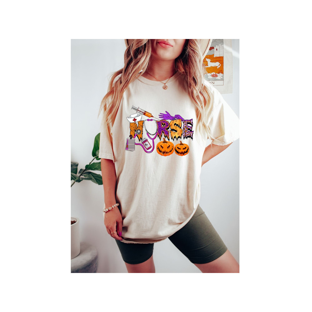 Comfort Colors Halloween Nurse Tee, Nurse Fall Shirt, Nurse Life Shirt,Funny Nurse Shirt, Cute NurseShirt, NursingSchoolShirt,NurseWeekShirt - 7.jpg