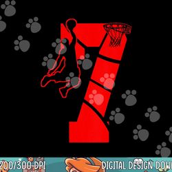 kids 7 year old 7th basketball birthday partytheme for boys girls png, sublimation copy