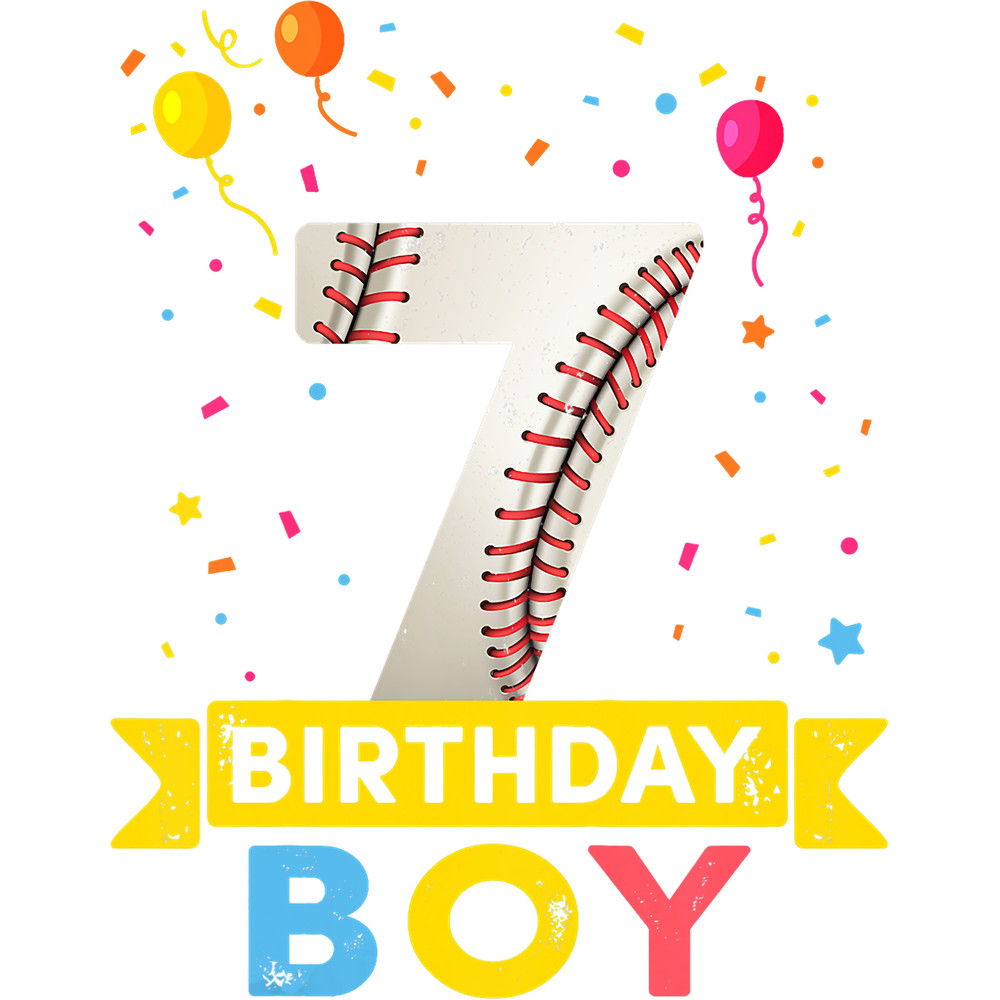 Kids 7 Year Old Baseball 7th Birthday Boy png, sublimation.png