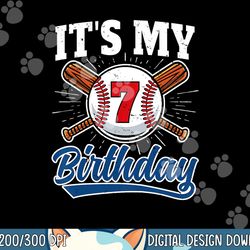 kids 7 years old baseball player 7th birthday party boy girl png,sublimation