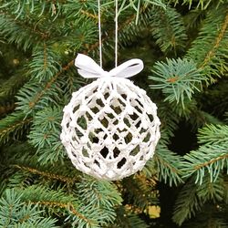 Mini Christmas Balls Ornaments Crochet Pattern - Simple Crochet Christmas Ornament Small - Crochet Christmas Decorations