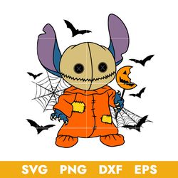 Stitch Trick Treat Alien Svg, Stitch Holding Lollipops Trick R Treat Sam Svg, Stitch Halloween Svg Digital File