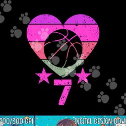 kids basketball birthday 7 year old boy girl seventh 7th birthday  png, sublimation copy