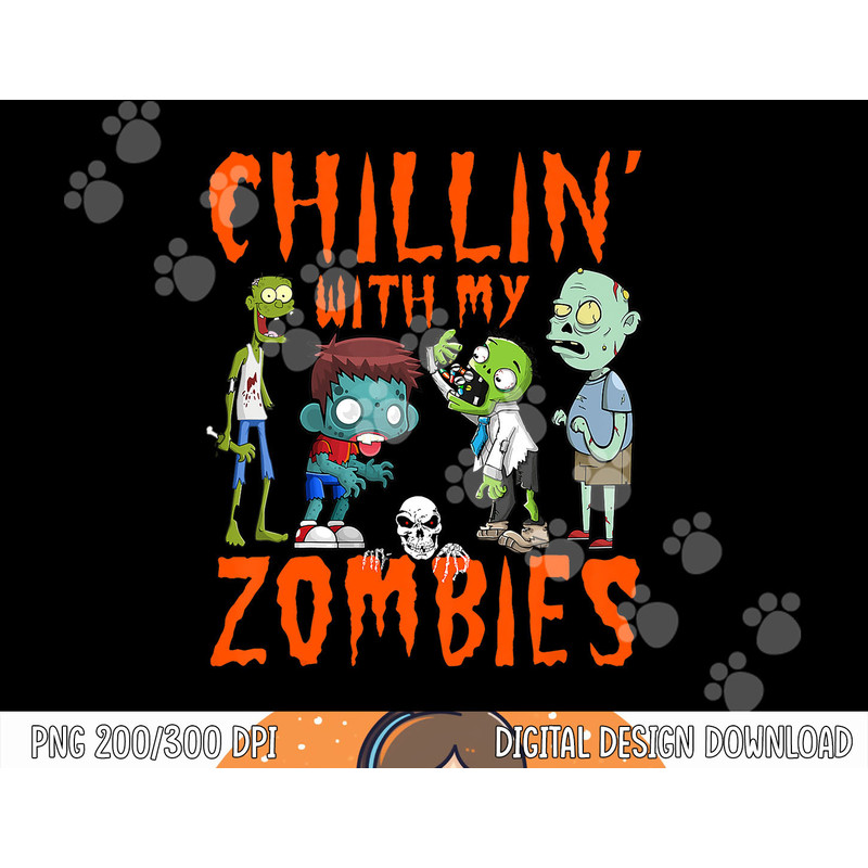 Kids Chillin With My Zombies Halloween Funny Zombie Boys png, sublimation copy.jpg