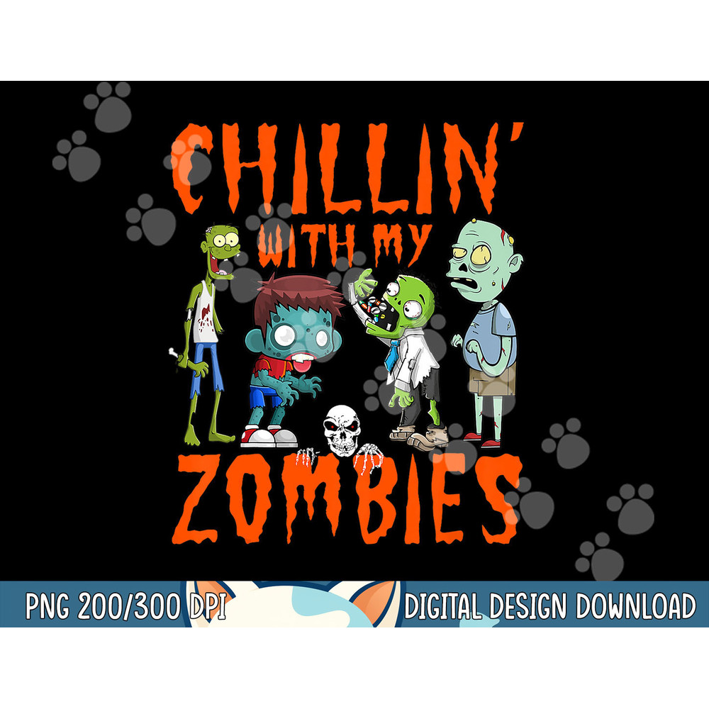 Kids Chillin With My Zombies Halloween Funny Zombie Boys png, sublimation copy.jpg