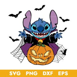 Stitch Devil Pumpkin Halloween Svg, Stitch Halloween Svg, Png Dxf Eps Digital File