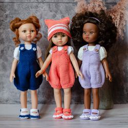 Knitted top, jumpsuit and shoes for Paola Reina doll