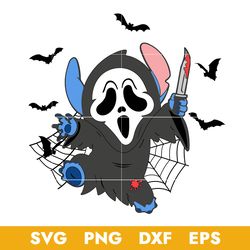 Stitch Ghostface Svg, Ghostface Svg, Stitch Halloween Svg, Png Dxf Eps Digital File