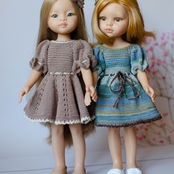 Knitted dress and headband for Paola Reina doll