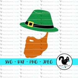 Lucky Leprechaun Face SVG, Red Bearded Man, St Patricks Day, Traditional Irish Buckle Hat Clipart, Cut File, Digital Dow