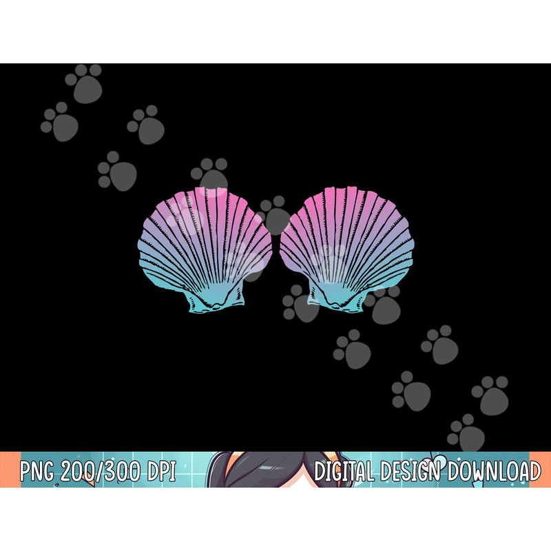 Kids Mermaid Shell Costume - Halloween Mermaid Seashell Party png, sublimation.jpg