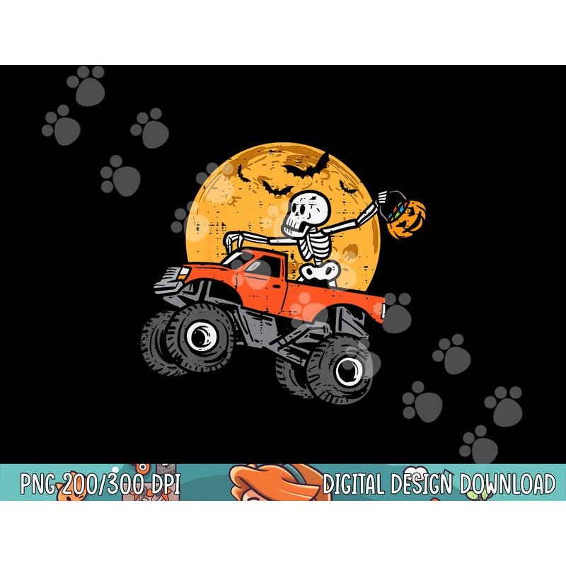 Kids Skeleton Monster Truck Moon Candy Toddler Boys Halloween Kid png, sublimation copy.jpg