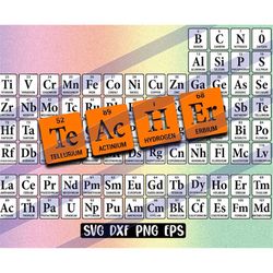 periodic table svg dxf png eps instant download cricut silhouette cutfile