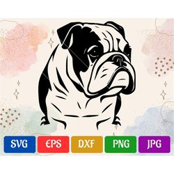 Bulldog | High-Quality Vector | svg - eps - dxf - png - jpg | Cricut Explore | Silhouette Cameo