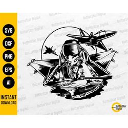 Fighter Pilot SVG | Aircraft Carrier SVG | Navy Decal T-Shirt Vinyl Graphics | Cricut Silhouette Cutting File Clipart Di