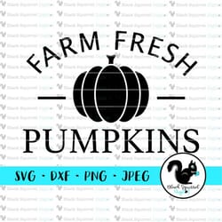 farm fresh pumpkin svg, fall harvest, autumn shirt, halloween & thanksgiving clipart, print and cut file, stencil, silho