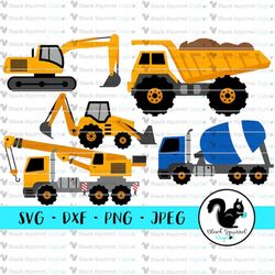 Construction Vehicle Birthday Party SVG, Under Construction Baby Shower Clipart, Print and Cut File, Stencil, Silhouette