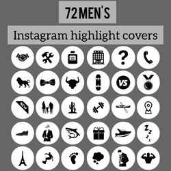 72  mens icons for your beautiful instagram. Style mens instagram highlight covers. Digital download.