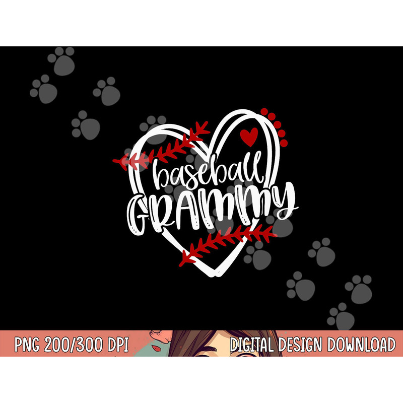 Baseball Heart GRAMMY Shirt Grandma Tshirt Women copy.jpg