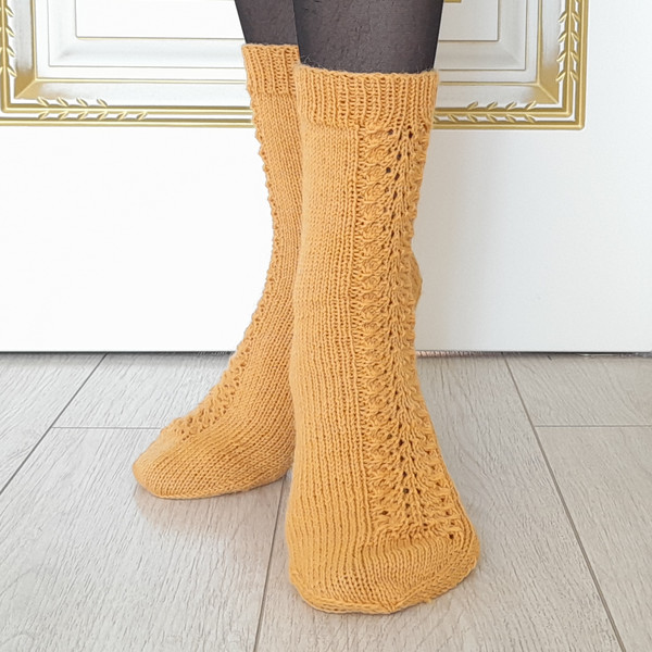 Wool Socks PDF Knitting Pattern, Cozy Women Socks, Pattern.png